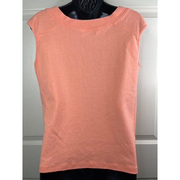Dressbarn Tank Top Women Size Extra Large XL Sleeveless Solid Orange 100% Cotton - Picture 7 of 8